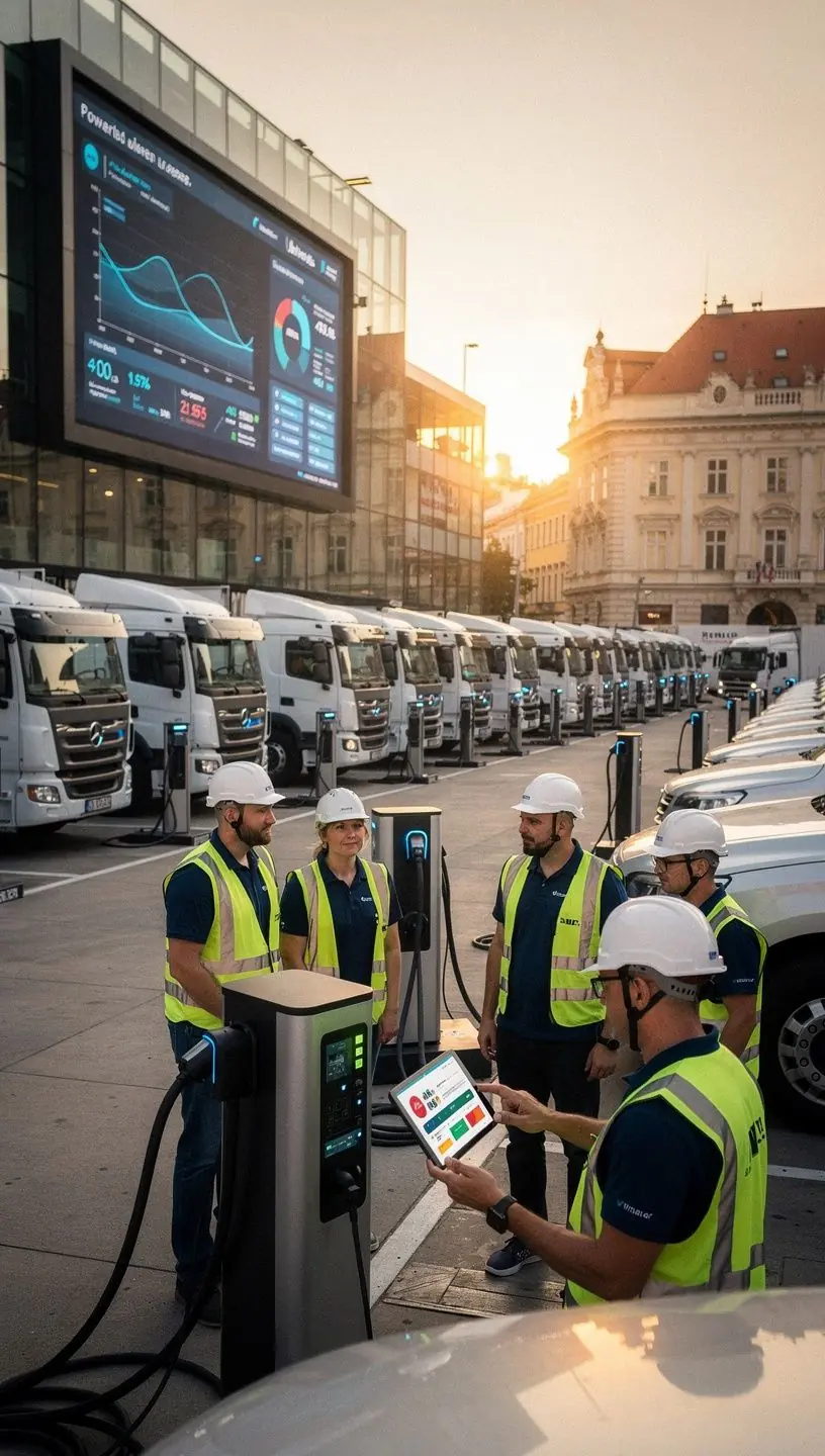 Ladestation für Elektrofahrzeuge in einer gewerblichen Flotte
