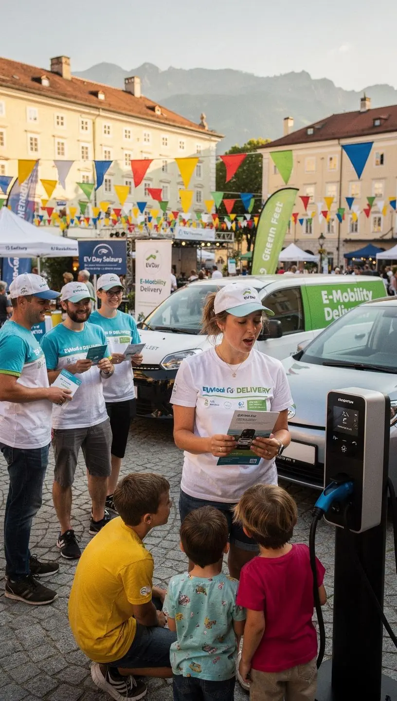 Ein Techniker, der die Installation von Ladestationen fГјr gewerbliche Elektrofahrzeuge Гјberwacht.