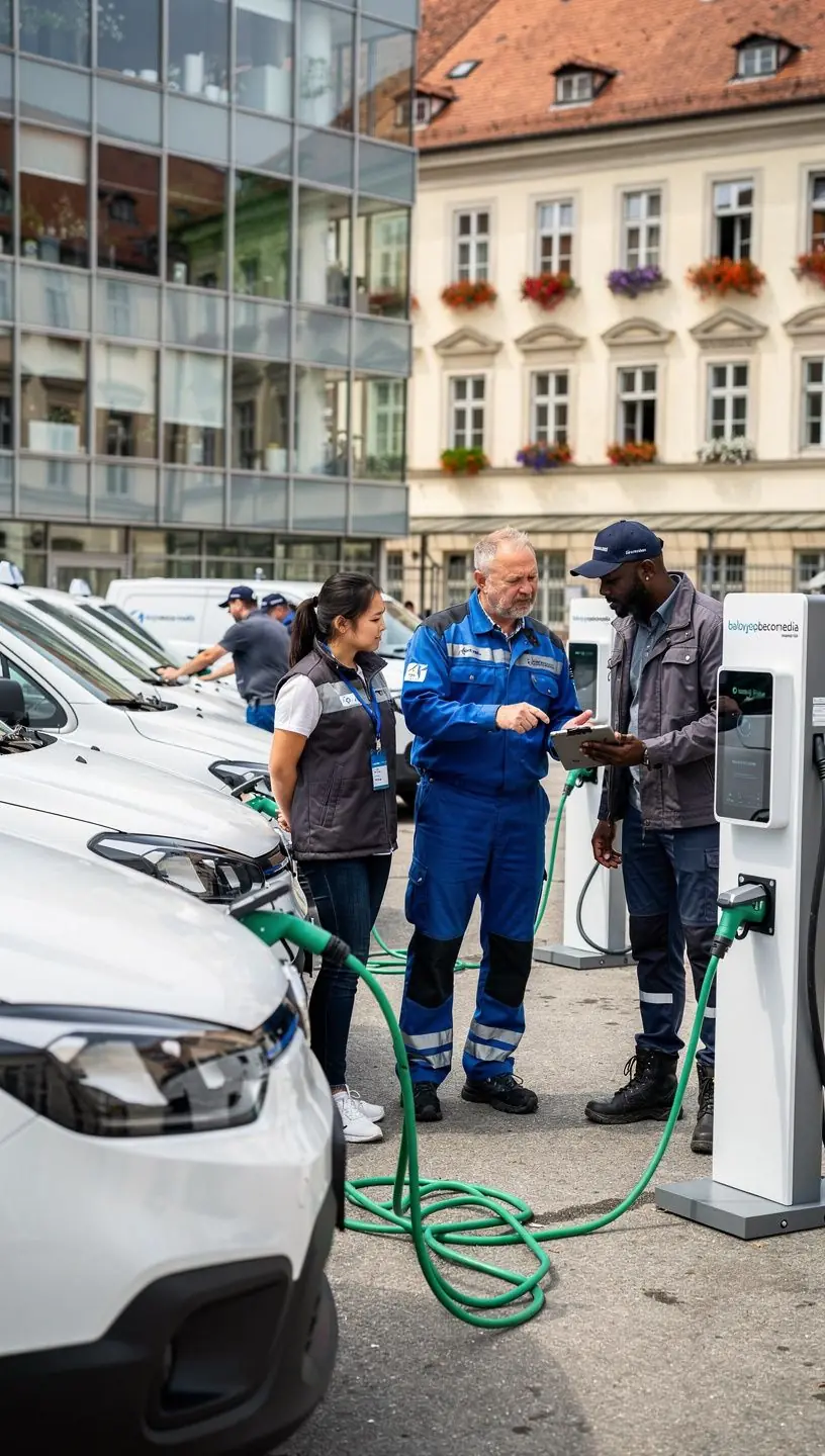 Ein Diagramm, das die Vorteile von groГџflГ¤chigen Ladeinfrastrukturen fГјr Unternehmen darstellt.