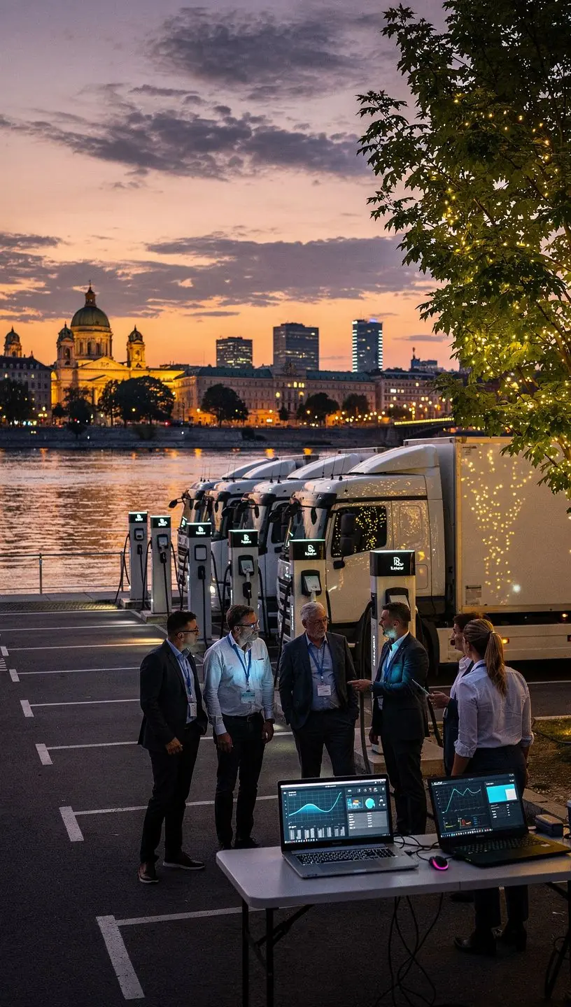 Eine Präsentation des Franchise-Systems für Elektrofahrzeug-Ladestationen.