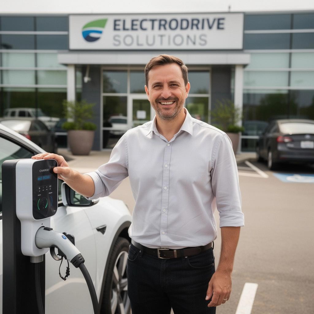 Ladestation für Elektrofahrzeuge in einer urbanen Umgebung